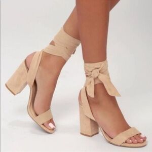 LULUS suede lace up heels 11